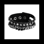 再販 【Leather@studs×chain ブレス。】﻿レザー チェーン 拳銃 ピストル レザー スタッズ ベルト ブレスレット メンズ 銃弾 ストリート ピープス パンク ロック