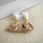 ♡再販♡2way/つぶつぶパール＊インド刺繍リボンおめかしピアス