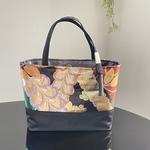 帯リメイクバッグ　煌めく藤の花D. ミニトートバッグ　和装バッグ　帯バッグ