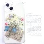 ☆お値下げ☆全機種対応　スマホステッカー　スマホケース押し花インナーシート　49　紫陽花ブーケ