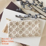 ［サイズオーダー品］アメリカ 花 刺繍 マチ付きポーチ