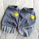 犬服！ニコちゃん！デニムヒッコリー切り替え