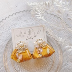 NEW🤍clear flower小さなインド刺繍ピアス/イヤリング◆