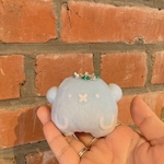 うさぎ ぴかまろ ストラップ 花冠 水色