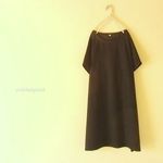 *受注製作*ブラック。ハーフリネンのポンチョ。【М】・【Ｌ】・【LL】