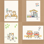夏ねこポストカード　Fセット [4枚セット]