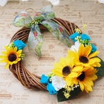 ≪ひまわりとバラのリース🌻🌹≫(26cm)