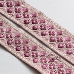 インド刺繍リボンᢂシルクリボン【ホワイトエッジ/パープル】刺繍リボン 刺繍リボン トリム ブレード ジャガードリボン チロリアンテープ レース チュールレース