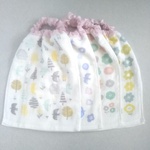 【TA2-30‐4A】二重パイルガーゼタオルエプロン＊北欧トリ(BE･PU)･花(P･GR)＊4枚set【入園】
