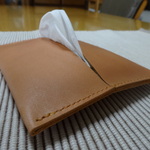 革のポケットティッシュケース　W-3