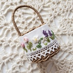 刺繍カゴバッグ【ナチュラル】
