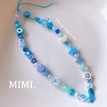 SALE🫶🏻ビーズストラップ💙スマホストラップ💙LOVEブルー/青（水色）🔵/MIMI.