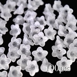 アクリルフラワー クリアホワイト 100個 桔梗小