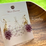 葡萄のピアス　アクセサリー