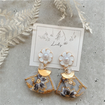 【一点もの】🤍ゆらゆら　小さなインド刺繍ピアス/イヤリング◆