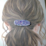 ビーズ刺繍ヘアクリップ 夏の雫
