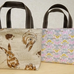 うさぎ×うさぎ花柄＊リバーシブルミニトートバッグ