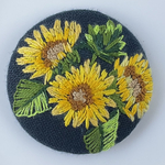 刺繍ブローチ　ひまわり　サンフラワー