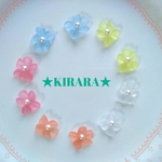 薔薇のポーチ付#44 パステルカラーのフラワーピアス（お花ピアス）・ノンホールピアス