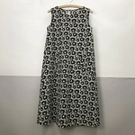 【eaayk308様　注文分】リップル地　ポピー柄プリント　ワンピース　[黒]