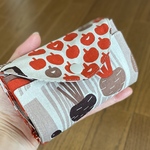 ＊フラップ付きエコバッグ＊小鳥 木の実 キノコ モダン