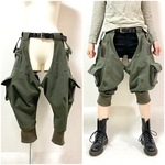 【レディース】七分丈オーバーパンツ／モスグリーン