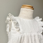 Cotton dobby lawn romper／コットンスノーカットドビーのベイビーロンパース／オフホワイト／カバーオール／新生児／出産祝い／ベビー