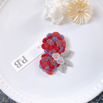 raspberry  ビーズ刺繍ブローチ