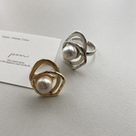 (再)【シルバー】コットンパール フリーリング(レジン/指輪)