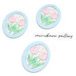 3pcs) Flower design charm