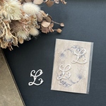 「L」イニシャル刺繍/2枚セット/アイロンワッペン