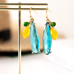 【夏限定】レモンソーダドロップ　イヤリング(ピアス)  