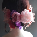 【芍薬・髪飾り】*金魚と芍薬の髪飾り*【布花・ディップアート】