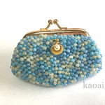 【再販2】キラキラ人魚のがま口【アクアマリン】