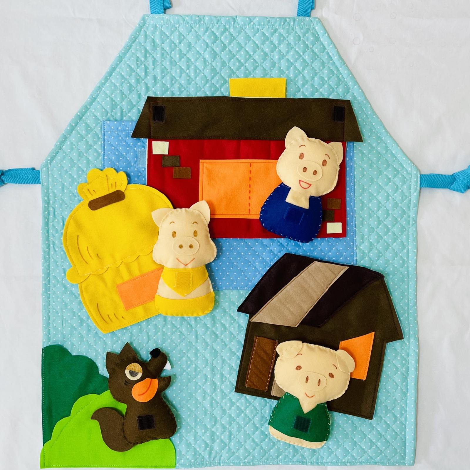 エプロンシアター ３びきのこぶた ３びきの子豚 ハンドメイド エプロンシアター 3びきのこぶた おもちゃ・人形 Urara 通販