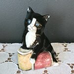 【 Royal Doulton 】白黒ネコとキャットフードのフィギュリン（USA）｜ヴィンテージ・アンティーク
