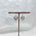 ハートパールピアス　バロックパール　パールピアス　ハート　淡水パール　スワロフスキー　