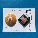 ラスト 昭和レトロ アンティーク風アシメントリーフラワーカボション✳ピアス､イヤリング✳カラフル 古着 レトロポップ 古着 韓国 モダン 個性的 アンティーク キッチュ 北欧 七五三  着物 