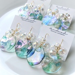 しゃぼん バブル オーロラピアス【紫陽花】
