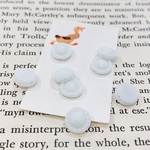 8個　ホワイト　白　フラワー　花型パーツ アンティーク デッドストック アクセサリーパーツ　フランスビーズ 138