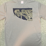 がしゃ髑髏 ドライTシャツ グレー 歌川国芳 浮世絵 妖怪 刺青 パンク