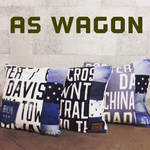 バスロールサインデニムリメイク男前ステンシルクッションカバーグレー色