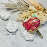 あおめかし猫ちゃんのポニーフック✾ 薔薇🌹 送料無料 レジン ドライフラワー