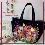 《とら～様オーダー品》新作！丸型トートバッグ♡手刺繍