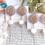 ♢パープルボタン&チャームpurplebutton charmピアス/イヤリング♢　【2wayにオプションで変更可能】サージカルステンレス/シリコンカバー