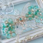 クリームソーダの蝶バレッタ（hair ornaments of butterfly and flower〜cream soda〜）