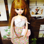 22cmドール服 小花コーデ ピンク