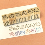 ねこ ミニミニ表情6個セット・ゴム版はんこ