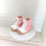 【ピンク×白】ネオブライスサイズ　クシュッとブーツ　靴　革　レザー