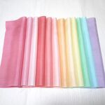 (E-01）やや薄手　正絹　羽二重胴裏（着物の裏地）　手染め胴裏　12枚　はぎれセット　カラフル　つまみ細工用布